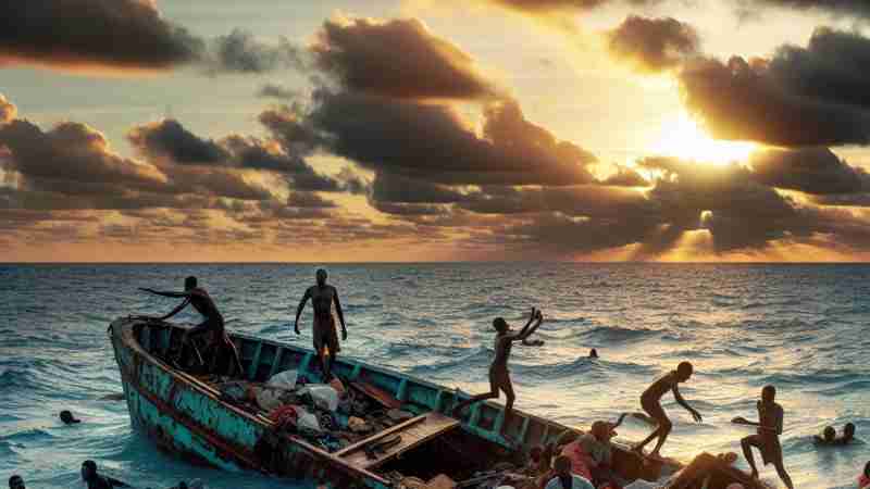 94 People Killed as Overcrowded Fishing Boat Sinks Off Mozambique Coast, Concept art for illustrative purpose, tags: mehr als 90 vor der - Monok